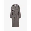 The Frankie Shop Womens Grey Mavis Oversized Woven Trench Xs In Gray