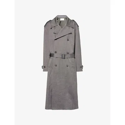 The Frankie Shop Womens Grey Melange Bleecker Wool-blend Trench Coat In Gray