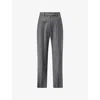 The Frankie Shop Womens Brickell Wide-leg Wool-blend Trousers Grey Melange In Animal Print