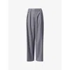 The Frankie Shop Womens Grey Ripley Pleated Wide-leg Wool-blend Trousers