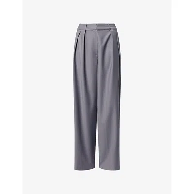 The Frankie Shop Womens Grey Ripley Pleated Wide-leg Wool-blend Trousers