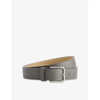 The Frankie Shop Womens Grey Toni Pebbled Leather Belt Xs In Gray