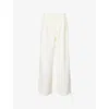 The Frankie Shop Womens Ivory Ripley Pleated Stretch-woven Trousers In Neutral