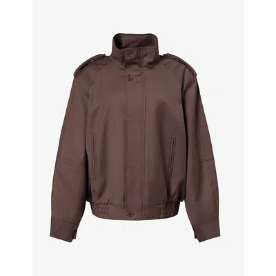 The Frankie Shop Womens Kelly Padded Wool-blend Blouson Brown