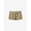 The Frankie Shop Womens Khaki Roma Hot Pants Woven Shorts