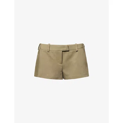 The Frankie Shop Womens Khaki Roma Hot Pants Woven Shorts