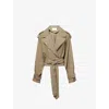 The Frankie Shop Womens Khaki Simona Short Woven Trench Coat Xs