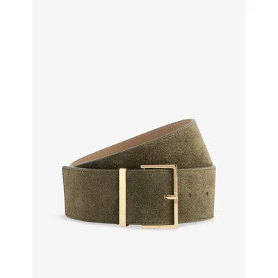 The Frankie Shop Womens Khaki/gold Evro Suede Belt Xs
