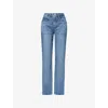 The Frankie Shop Womens Dalston Straight-leg Denim Jeans Medium Wash Xs In Blue