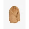 The Frankie Shop Miley Faux Fur Jacket In Camel