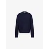 The Frankie Shop Womens Navy Rafaela Padded-shoulders Wool And Cashmere Jumper In Blue
