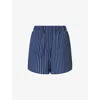 The Frankie Shop Lui Striped Shorts In Blue