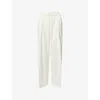 The Frankie Shop Womens Off White Daytona Pleated Wool Trousers Xs In Neutral