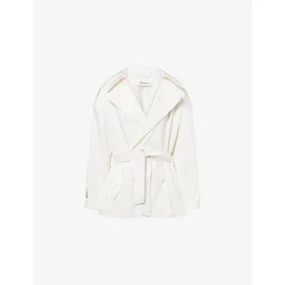 The Frankie Shop Womens Off White Zurich Oversized Stretch-cotton Trench Xs