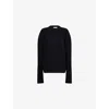 The Frankie Shop Womens Black Rafaela Padded-shoulder Wool-blend Knitted Jumper In Black