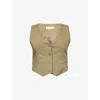 The Frankie Shop Womens Khaki Roma Woven Vest In Gray