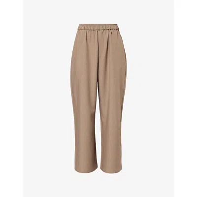 The Frankie Shop Womens Baxter Wide-leg Woven Trousers Taupe Xs In Brown