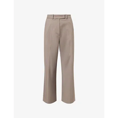 The Frankie Shop Womens Brickell Wide-leg Woven Trousers Taupe In Brown