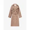The Frankie Shop Womens Taupe Mavis Oversized Woven Trench Coat Xs In Brown