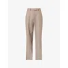 The Frankie Shop Womens Brickell Wide-leg Woven Trousers Taupe Melange Xs In Neutral