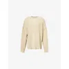 The Frankie Shop Womens Cement Basel Crew Neck Fine-knit Cotton-blend Jumper In White