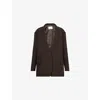 The Frankie Shop Womens  Bea Single-breasted Stretch-woven Blazer In Brown