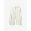 The Frankie Shop Womens Off White Bilbao Pleated Wool Bermuda Shorts Xs In White