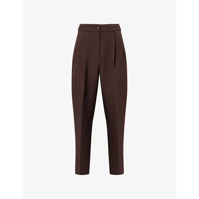 The Frankie Shop Womens  Doyer Pleated Woven Trousers In Brown