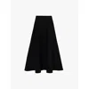 The Frankie Shop Womens Black Gabrielle A-line Knitted Midi Skirt
