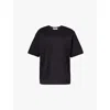 The Frankie Shop Womens Black Harper Short-sleeve Organic-cotton Jersey T-shirt In Black
