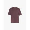 The Frankie Shop Womens Dark Plum Harper Short-sleeve Organic-cotton Jersey T-shirt