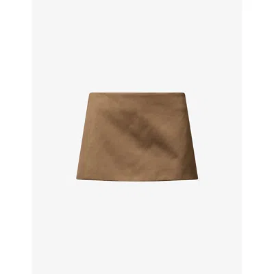The Frankie Shop Womens Dark Camel Hera Satin Mini Skirt Xs In Brown