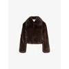 The Frankie Shop Hope Faux Fur Jacket In Brown
