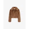 The Frankie Shop Hope Faux Fur Jacket In Camel
