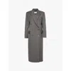 THE FRANKIE SHOP WOMENS LIGHT KHAKI JANE LONG DOUBLE-BREASTED TWILL COAT