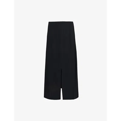 The Frankie Shop Womens  Jane Peak-lapel Double-breasted Woven Coat In Black