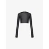 The Frankie Shop Womens Black Kazel Crop Knitted Top In Black