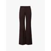 THE FRANKIE SHOP WOMENS LYRA FLARED-LEG TWILL TROUSERS BROWN