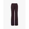 The Frankie Shop Womens Dark Plum Lyra Flared-leg Twill Trousers