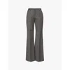 THE FRANKIE SHOP WOMENS LIGHT KHAKI LYRA FLARED-LEG TWILL TROUSERS