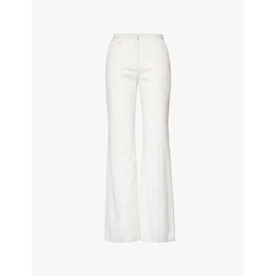 The Frankie Shop Womens  Lyra Flared-leg Twill Trousers In White
