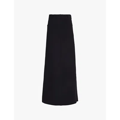 The Frankie Shop Womens Black Malvo Straight-cut Wool-blend Maxi Skirt