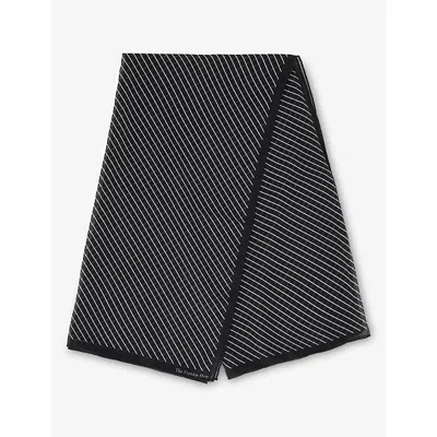 The Frankie Shop Womens Black/white Marais Striped Woven Scarf