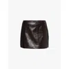 The Frankie Shop Womens Mary High-shine Faux-leather Mini Skirt Brown In Brown