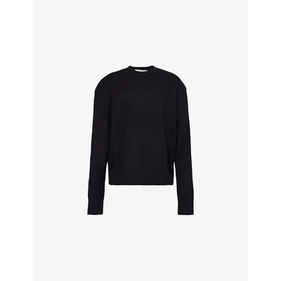 The Frankie Shop Womens  Rafaela Relaxed-fit Wool-blend Knitted Jumper In Black