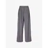 The Frankie Shop Womens Grey Ripley Pleated Wide-leg Wool-blend Trousers In Grey