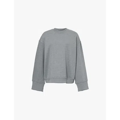 The Frankie Shop Womens Dark Grey Talia Round-neck Cotton-blend Sweatshirt