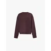 The Frankie Shop Womens Dark Plum Talia Round-neck Cotton-blend Sweatshirt