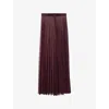 The Frankie Shop Womens Burgandy Vallen Pleated Mesh Maxi Skirt In Multi