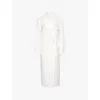 The Frankie Shop Womens White Jane Long Double-breasted Twill Coat